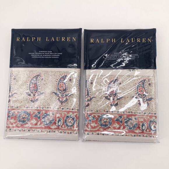 Ralph Lauren ISLESBORO Fernhill Euro Sham Set 2 New $215 - Picture 2 of 4